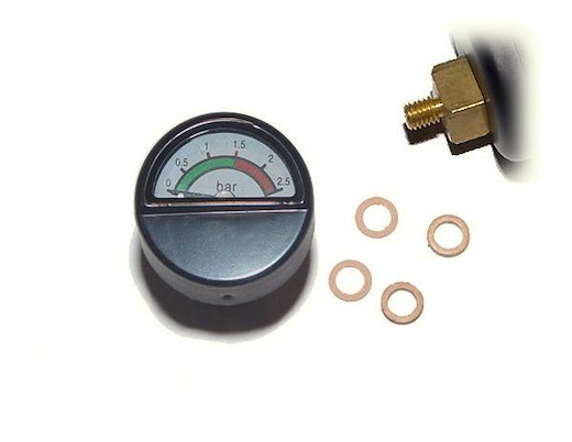 Wilesco - Manometer mit rückseitigem M6 Gewinde inkl. Adapter auf M5 Gewinde, Ø 30 mm